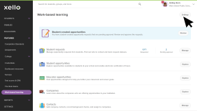 WBL Admin dashboard with the left menu open. Opportunities submenu is open and Settings is about to be clicked